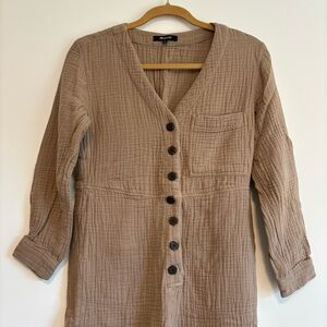 Madewell long sleeve waffle jumpsuit